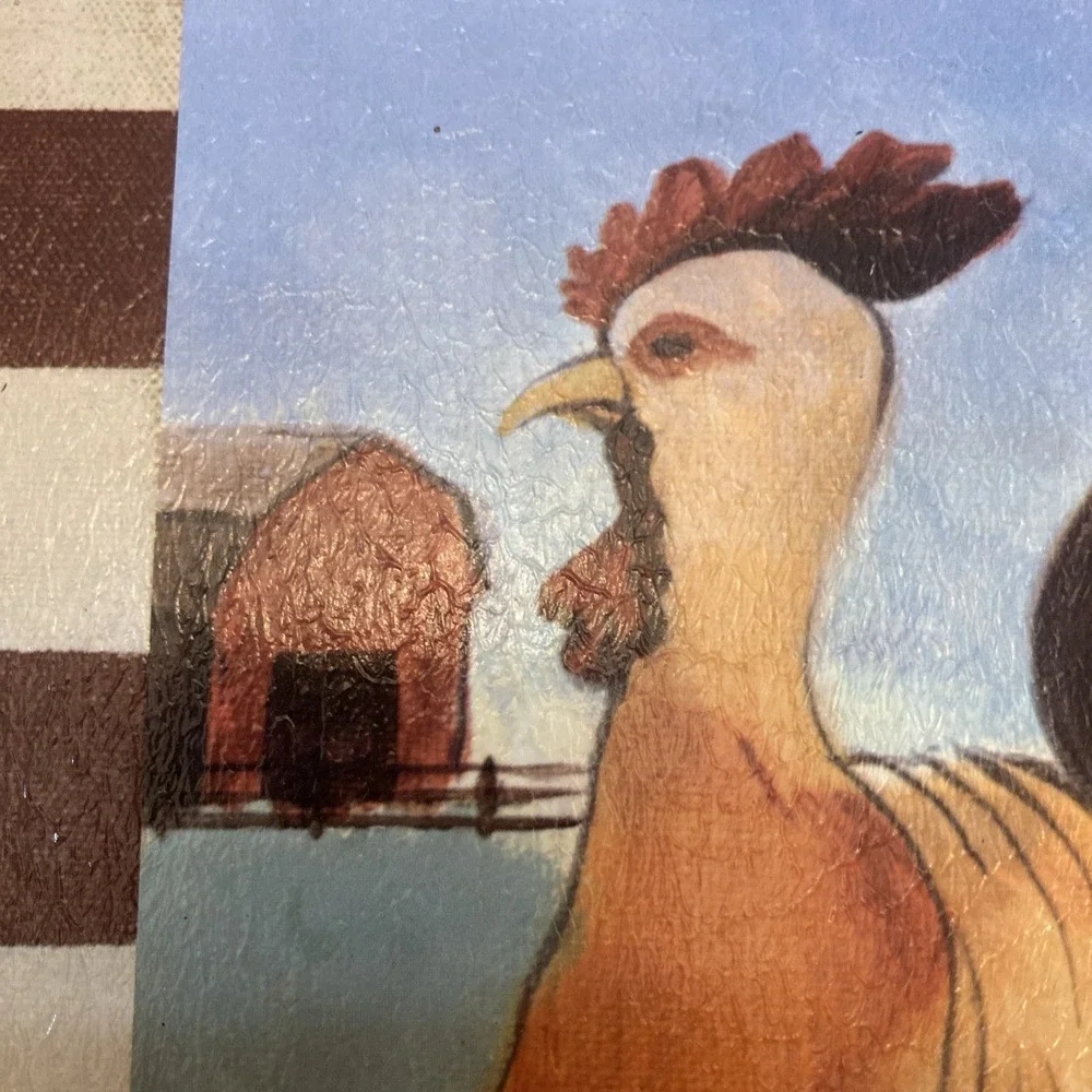Rooster Hen barn Picture In 12x14 Frame Wall Hanging Decor Vintage Farmhouse